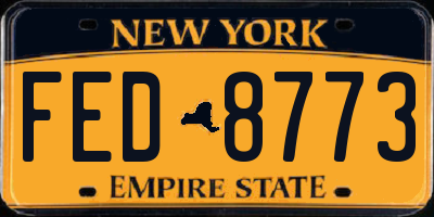 NY license plate FED8773