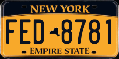 NY license plate FED8781