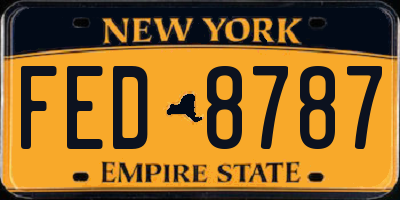 NY license plate FED8787