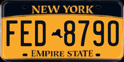 NY license plate FED8790