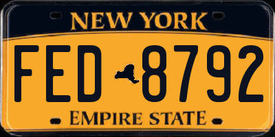 NY license plate FED8792