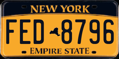 NY license plate FED8796