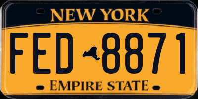 NY license plate FED8871