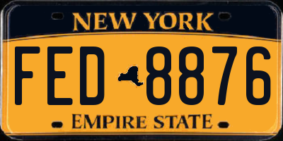 NY license plate FED8876