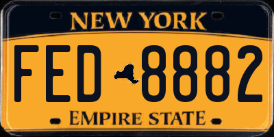 NY license plate FED8882