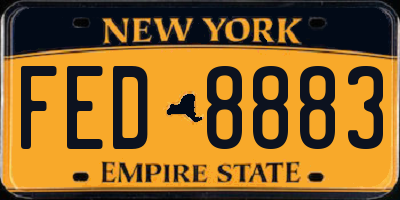 NY license plate FED8883