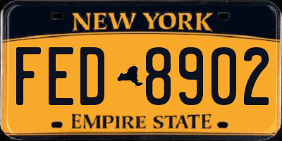 NY license plate FED8902