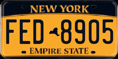NY license plate FED8905