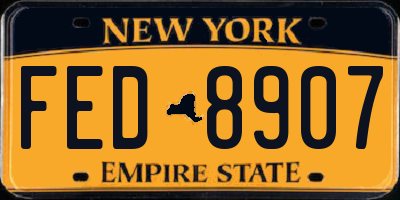 NY license plate FED8907