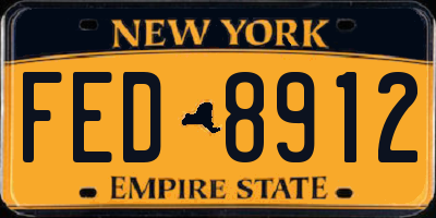 NY license plate FED8912