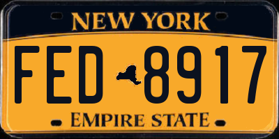 NY license plate FED8917