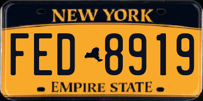 NY license plate FED8919