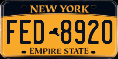 NY license plate FED8920