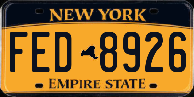 NY license plate FED8926