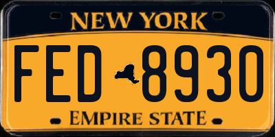 NY license plate FED8930