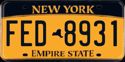 NY license plate FED8931