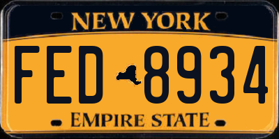 NY license plate FED8934