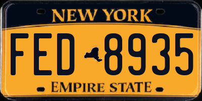NY license plate FED8935