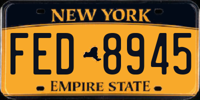 NY license plate FED8945