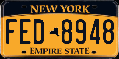 NY license plate FED8948