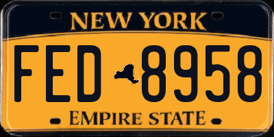 NY license plate FED8958