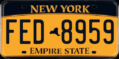 NY license plate FED8959