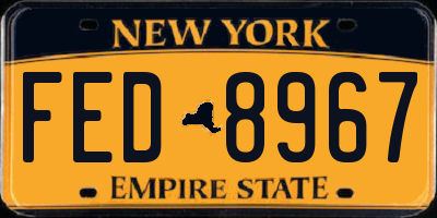 NY license plate FED8967