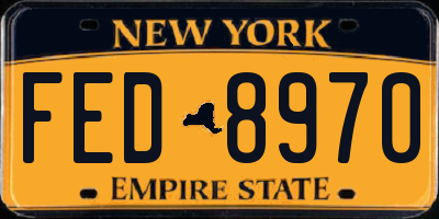 NY license plate FED8970