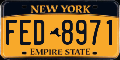 NY license plate FED8971