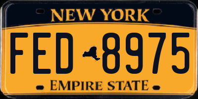 NY license plate FED8975