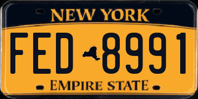 NY license plate FED8991