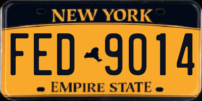 NY license plate FED9014