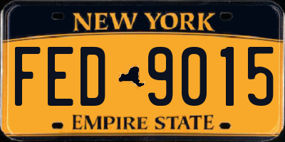 NY license plate FED9015