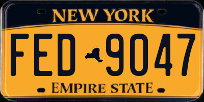 NY license plate FED9047