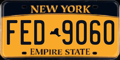 NY license plate FED9060