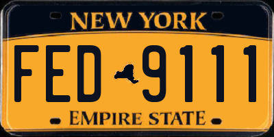 NY license plate FED9111