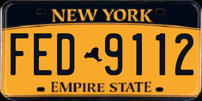 NY license plate FED9112