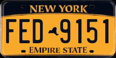 NY license plate FED9151