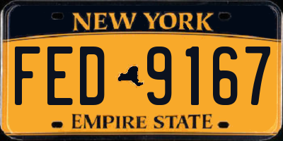NY license plate FED9167