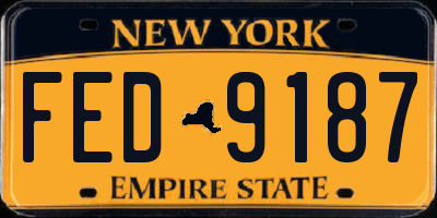 NY license plate FED9187