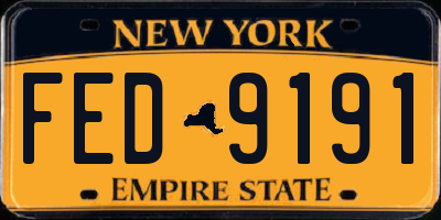 NY license plate FED9191