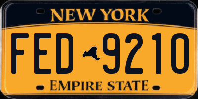 NY license plate FED9210