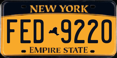 NY license plate FED9220