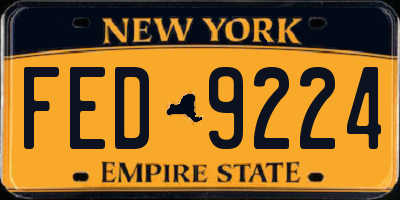 NY license plate FED9224