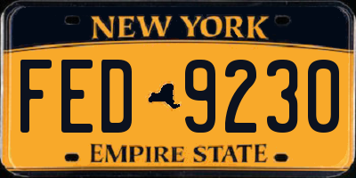 NY license plate FED9230