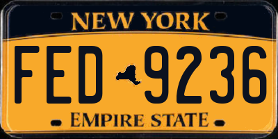 NY license plate FED9236
