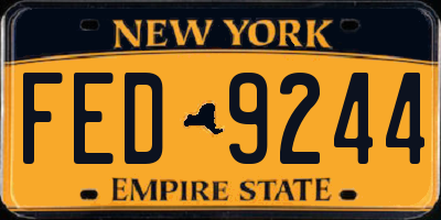 NY license plate FED9244