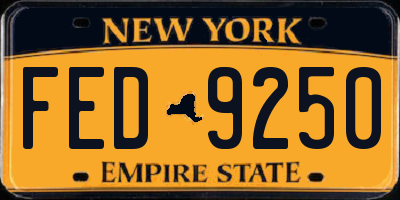 NY license plate FED9250