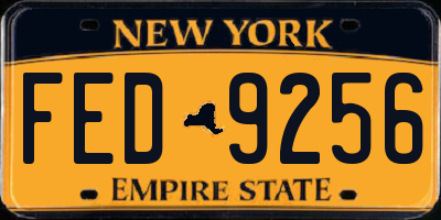 NY license plate FED9256
