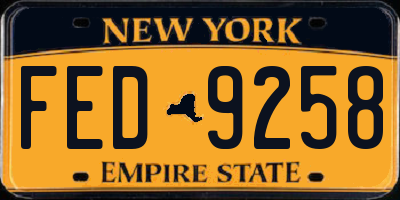 NY license plate FED9258
